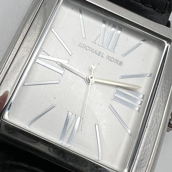 Michael Kors Quartz Watch Womens Stainless Steel MK-2242 Silver Embossed Leather - Picture 12 of 16